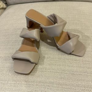 Faux Leather Padded Mules